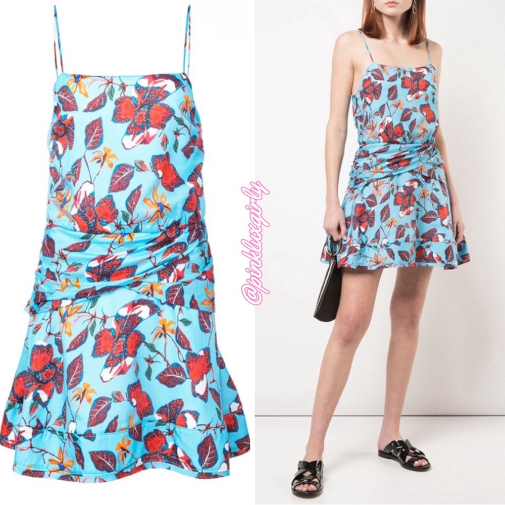 Derek Lam Blue and Red Floral Dress